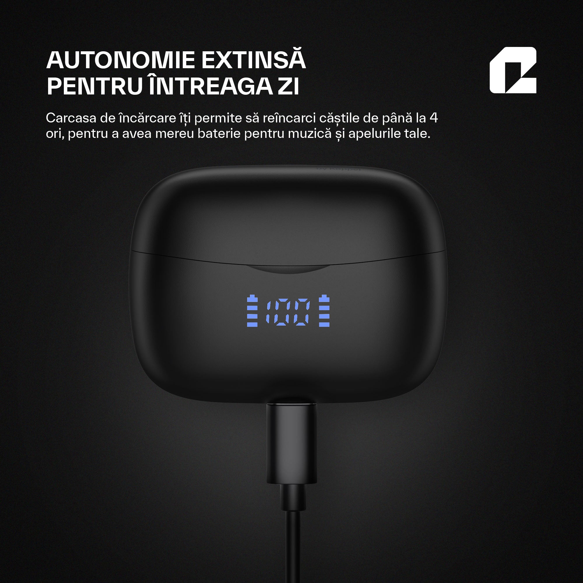 Casti Wireless Buds In-Ear Qualtec by Koppel®, ProBuds Max, Negru