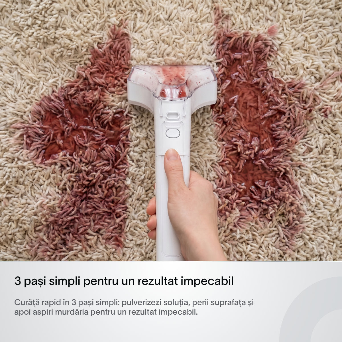 Aspirator cu spalare injectie-extractie Koppel® AI10, putere 9kPa, aspirator cu apa profesional umed-uscat, curatare tapiterie, covoare, canapele, pentru casa & auto, tub auto curatare, auto-stop rezervor plin, rezervoare 0.8l si 0.6l, alb