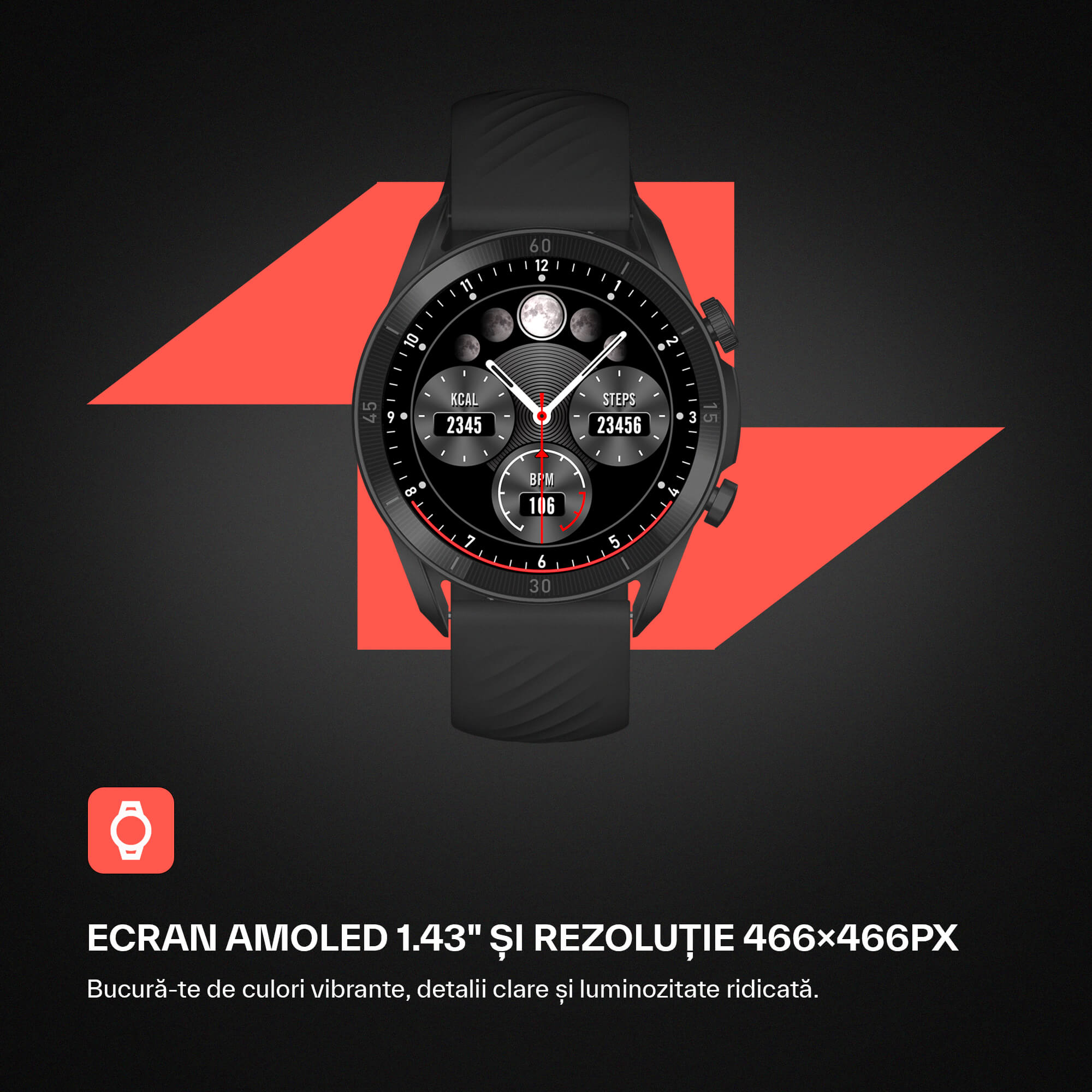 smartwatch barbati baieti cu display amoled qualtec by koppel