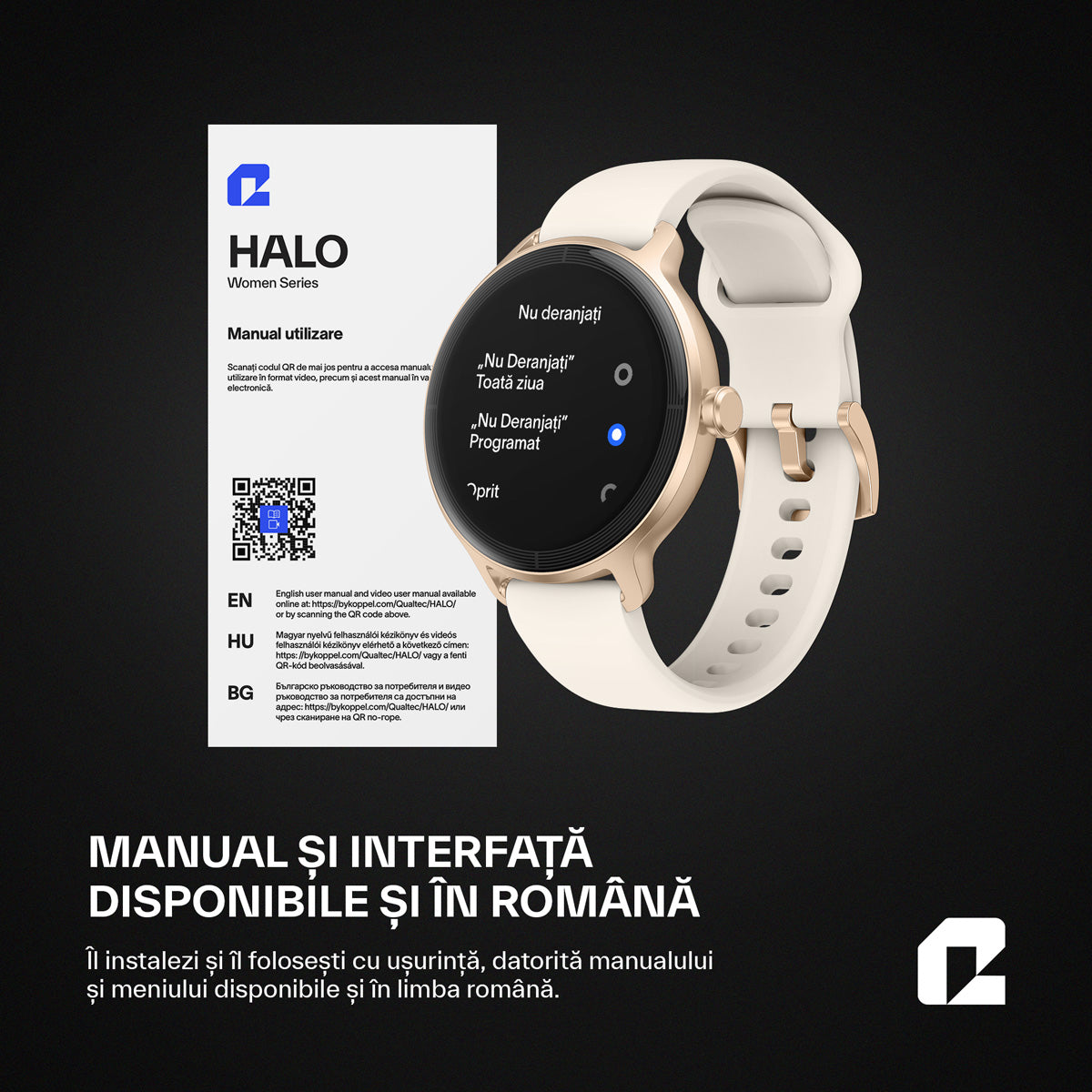 Ceas smartwatch, HALO gold Woman Series, gold