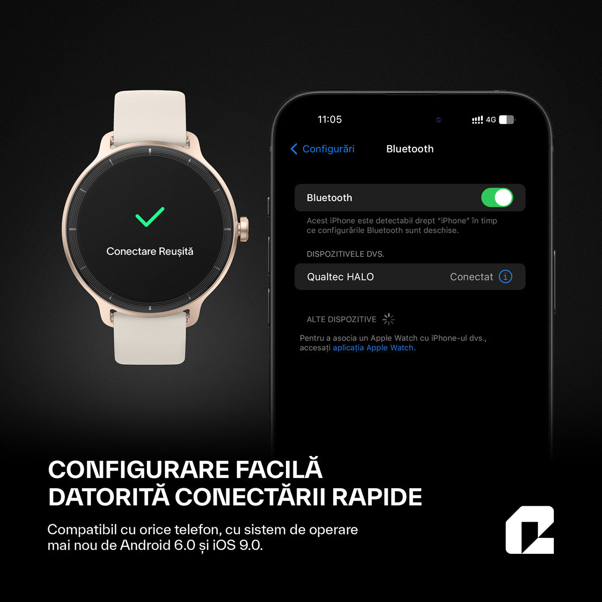 Ceas smartwatch, HALO gold Woman Series, gold