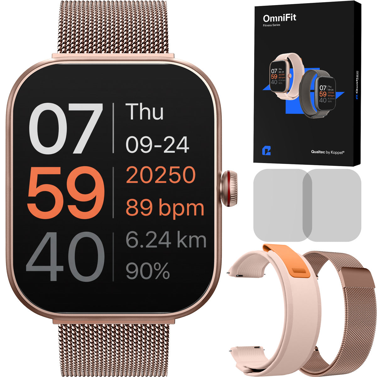 OmniFit ceas smartwatch dama roz fitness series qualtec by koppel