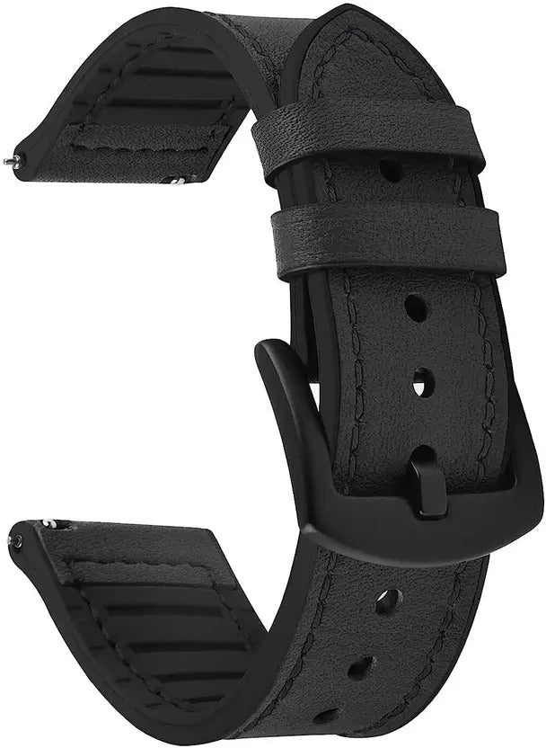Curea (brătară) pentru smartwatch AMMO, AMMO PRO, OmniFit, piele eco, Qualtec by Koppel, Negru