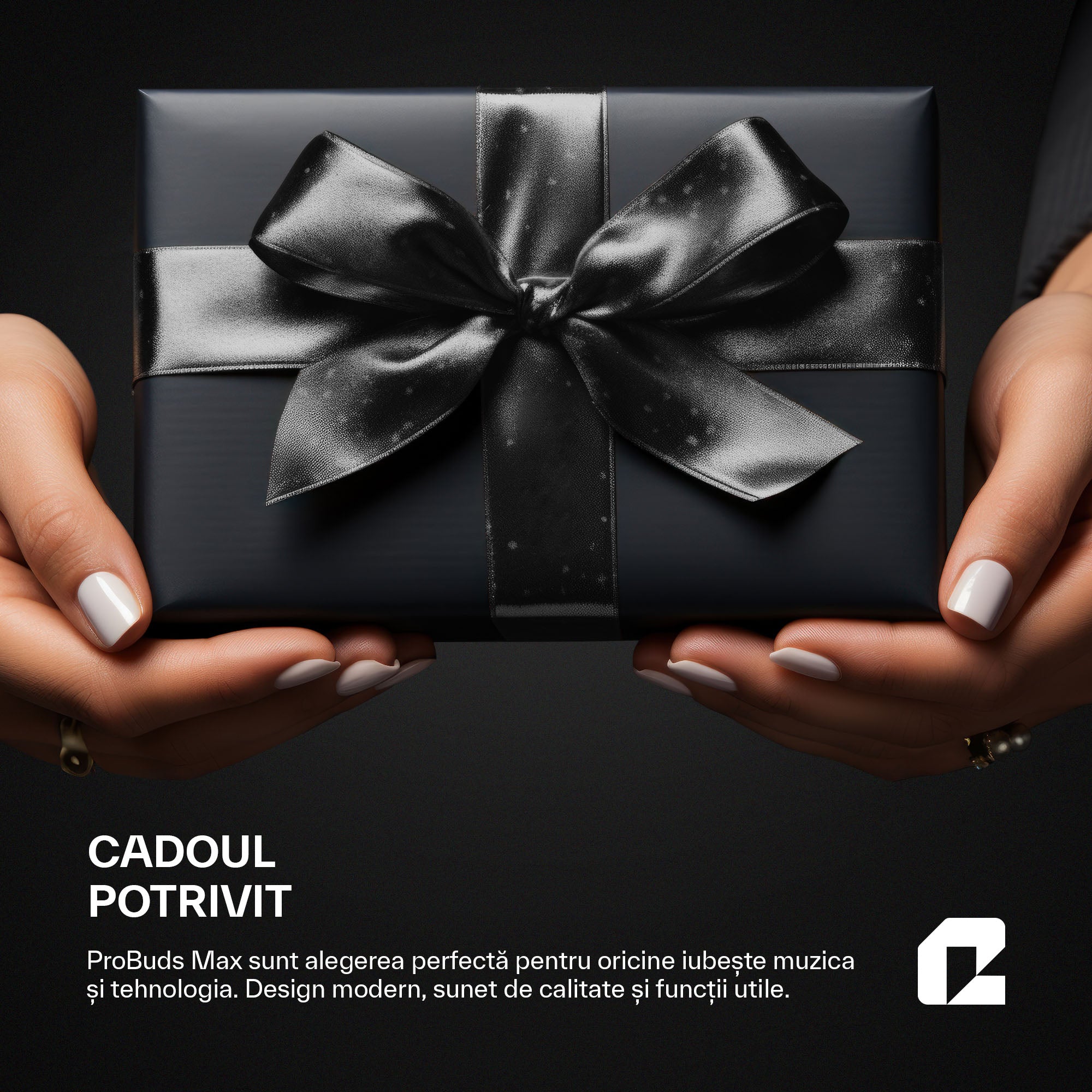 Căsti wireless Bluetooth cu noise cancelling, ProBuds Max, negru