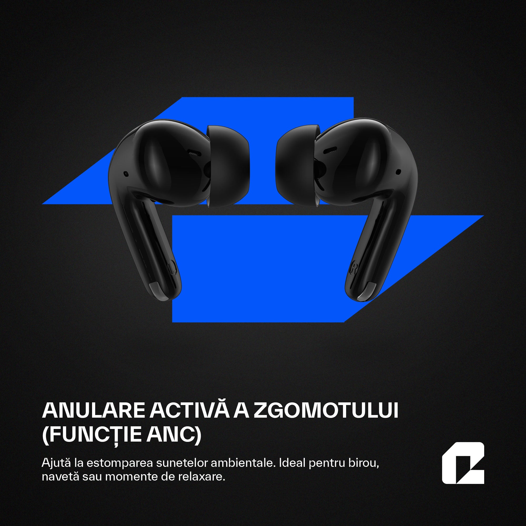 Căsti wireless Bluetooth cu noise cancelling, ProBuds Max, negru
