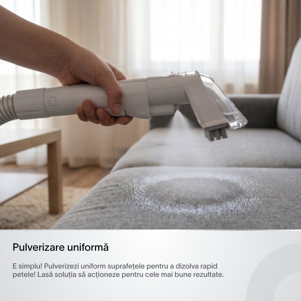 Aspirator cu spalare injectie-extractie Koppel® AI10, putere 9kPa, aspirator cu apa profesional umed-uscat, curatare tapiterie, covoare, canapele, pentru casa & auto, tub auto curatare, auto-stop rezervor plin, rezervoare 0.8l si 0.6l, alb