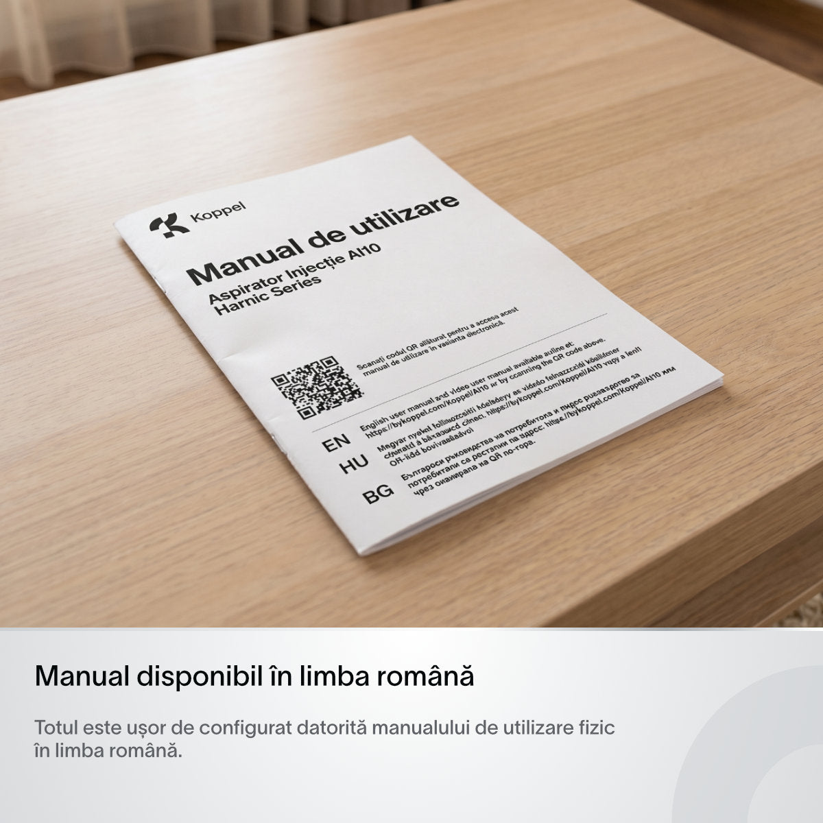 Aspirator cu spalare injectie-extractie Koppel® AI10, putere 9kPa, aspirator cu apa profesional umed-uscat, curatare tapiterie, covoare, canapele, pentru casa & auto, tub auto curatare, auto-stop rezervor plin, rezervoare 0.8l si 0.6l, alb