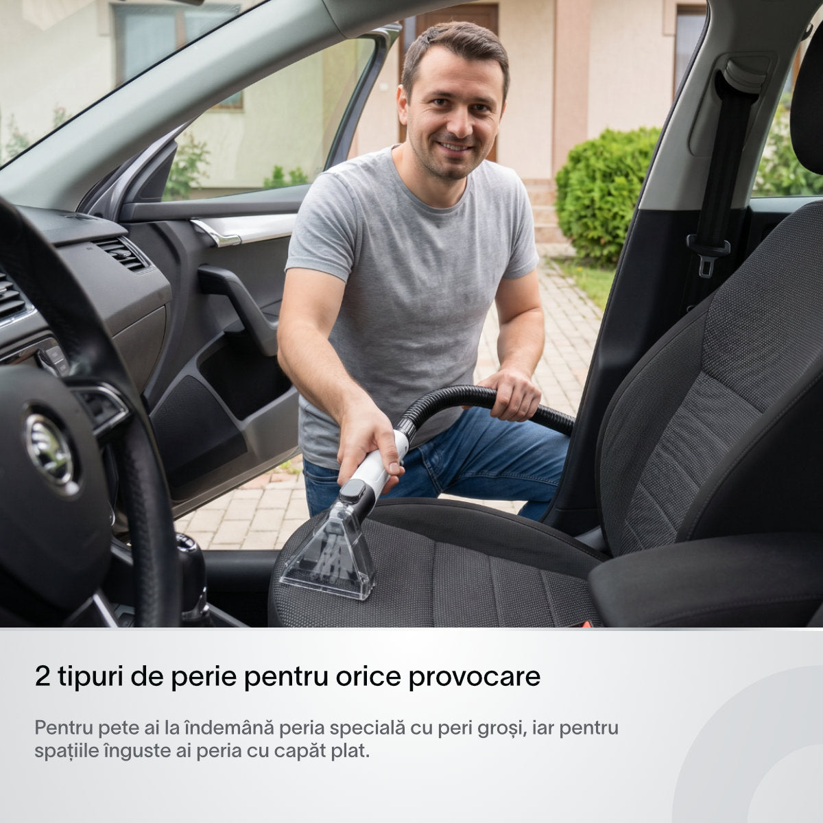 Aspirator cu spalare injectie-extractie Koppel® AI11, putere 14kPa, aspirator cu apa profesional umed-uscat, curatare tapiterie, covoare, canapele, pentru casa & auto, tub auto curatare, auto-stop rezervor plin, rezervoare 1.5l si 1.2l, negru