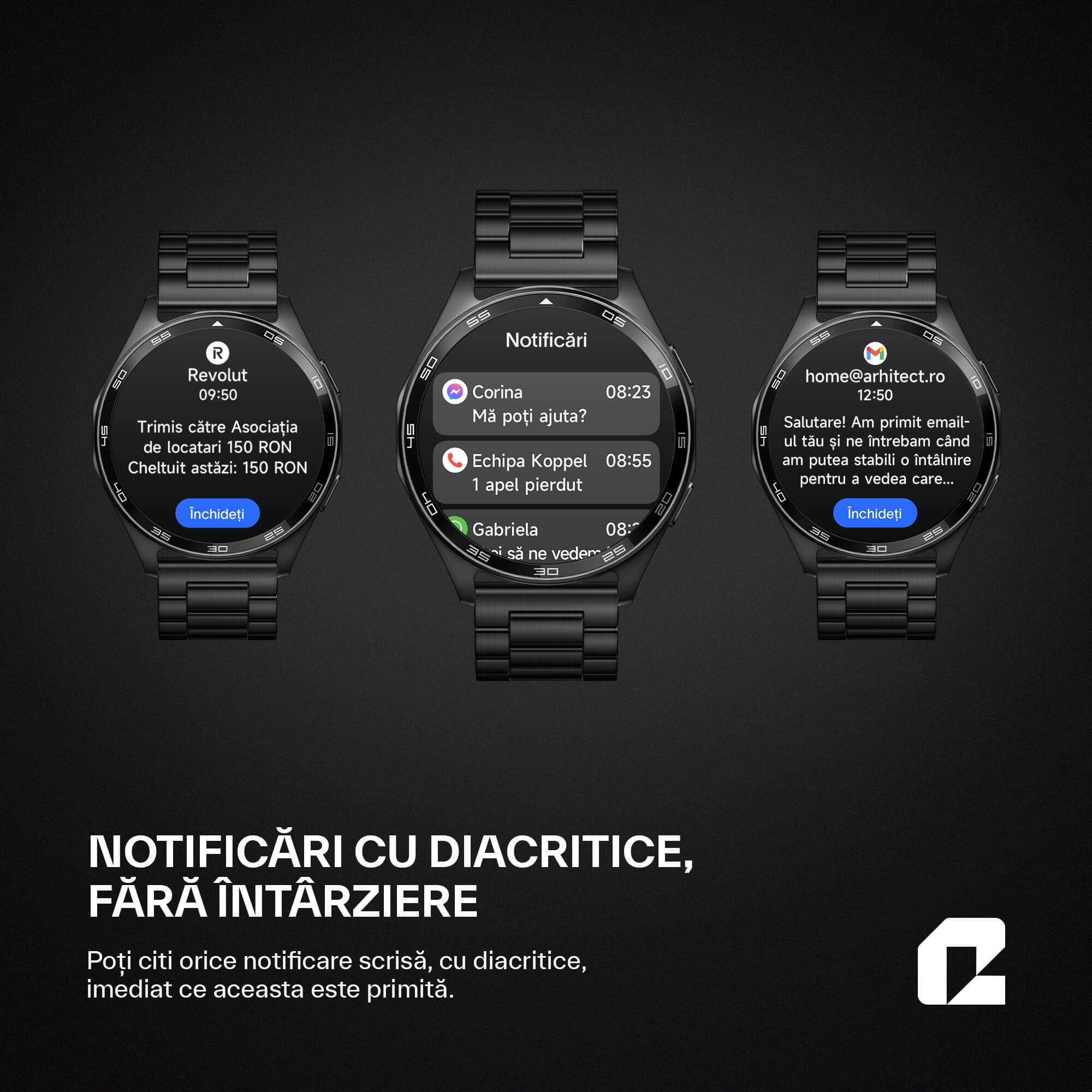 Ceas smartwatch, AMMO PRO Men Series, negru