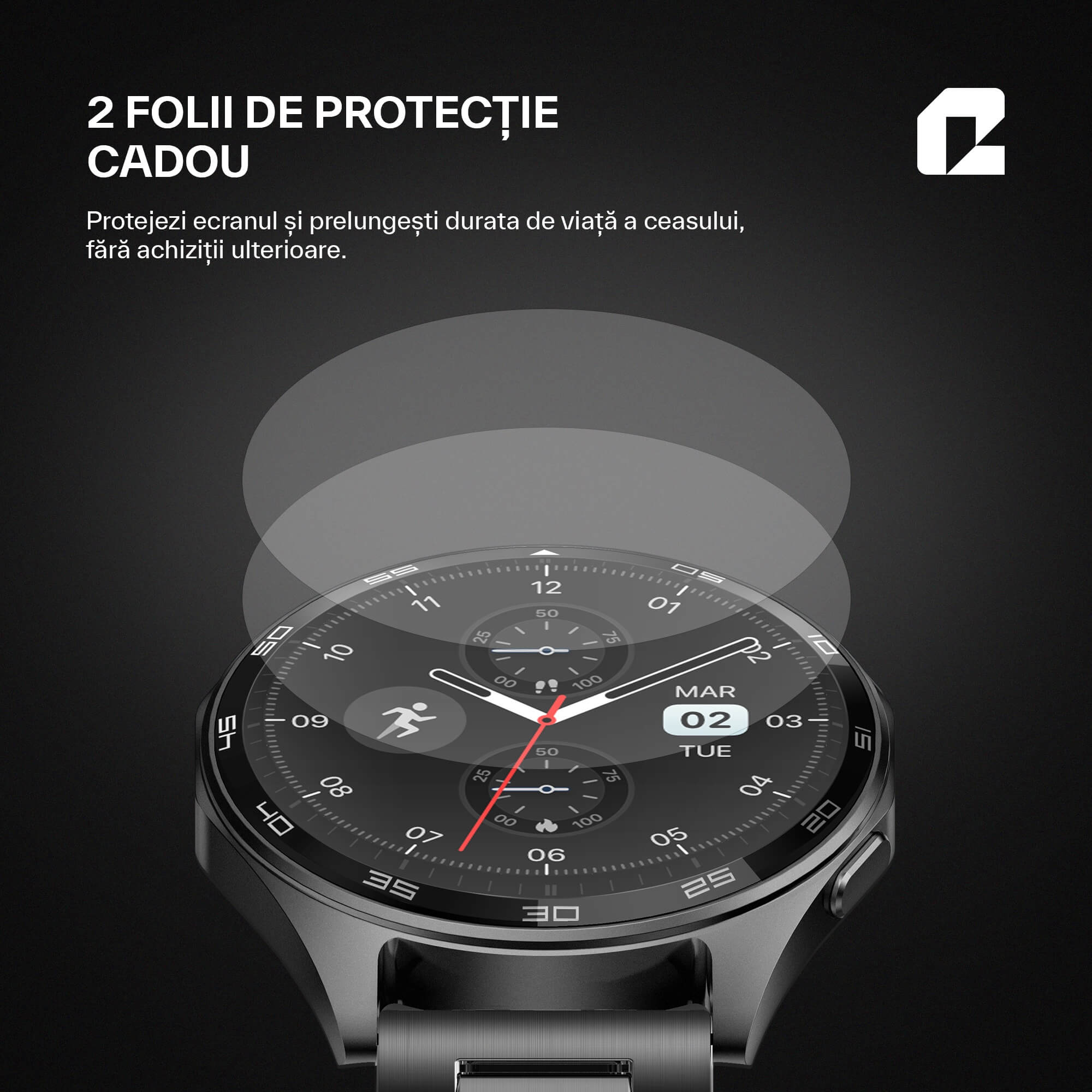 Ceas smartwatch, AMMO PRO Men Series, negru