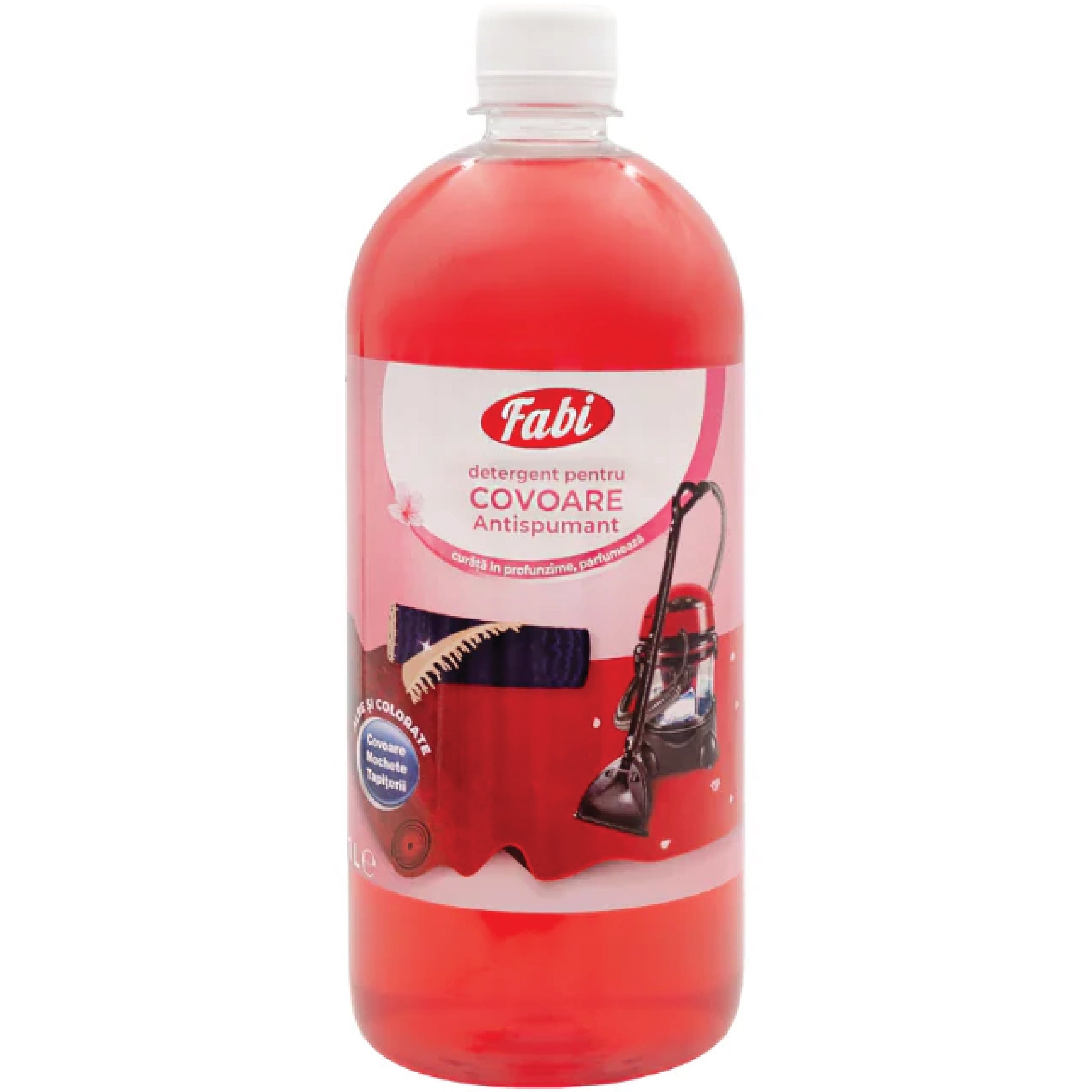 Detergent profesional pentru covor și mochetă Fabi, antispumant, pentru aspiratoare cu injecție-extracție, 1 l