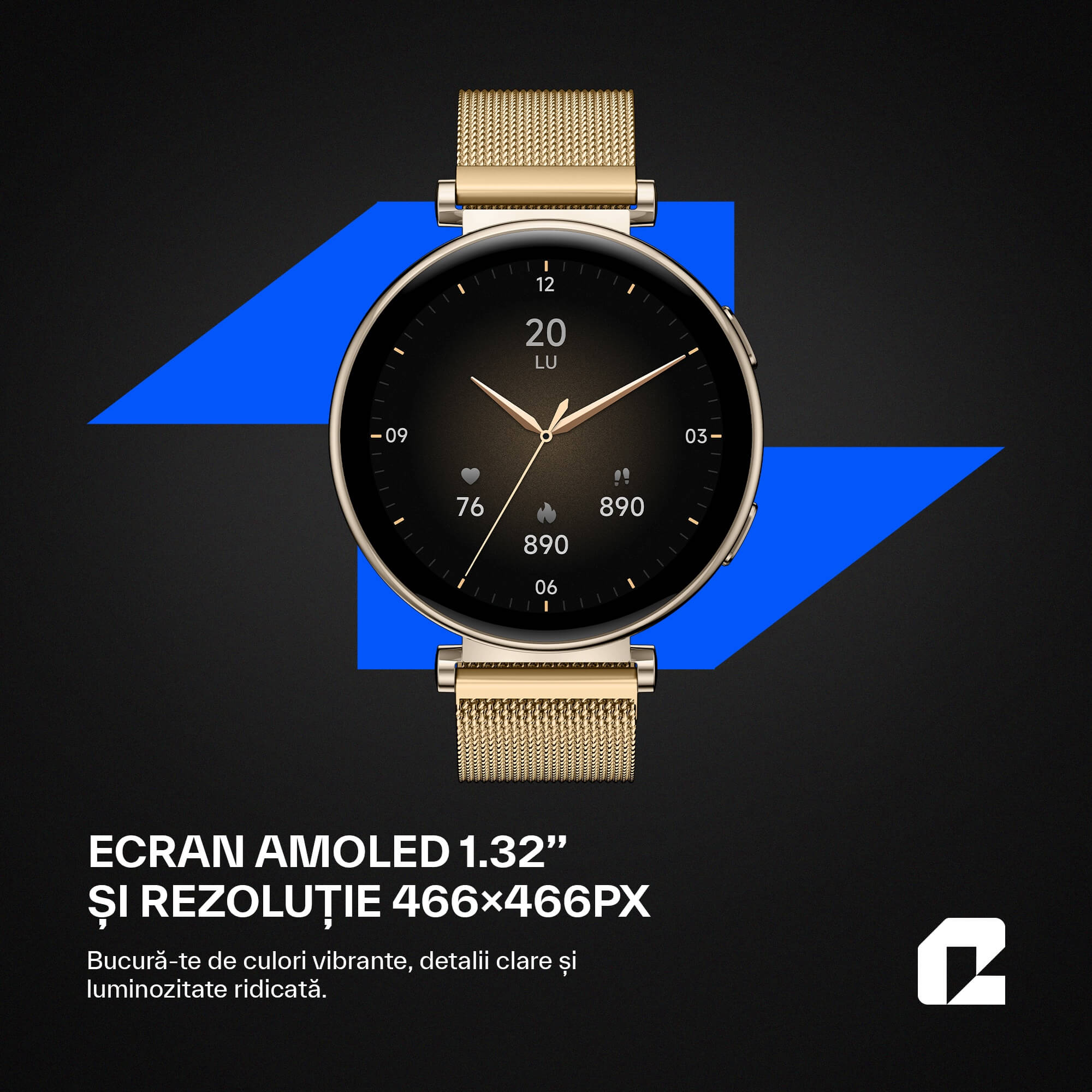 ceas smartwatch dama ecran AMOLED Qualtec by Koppel ELITE