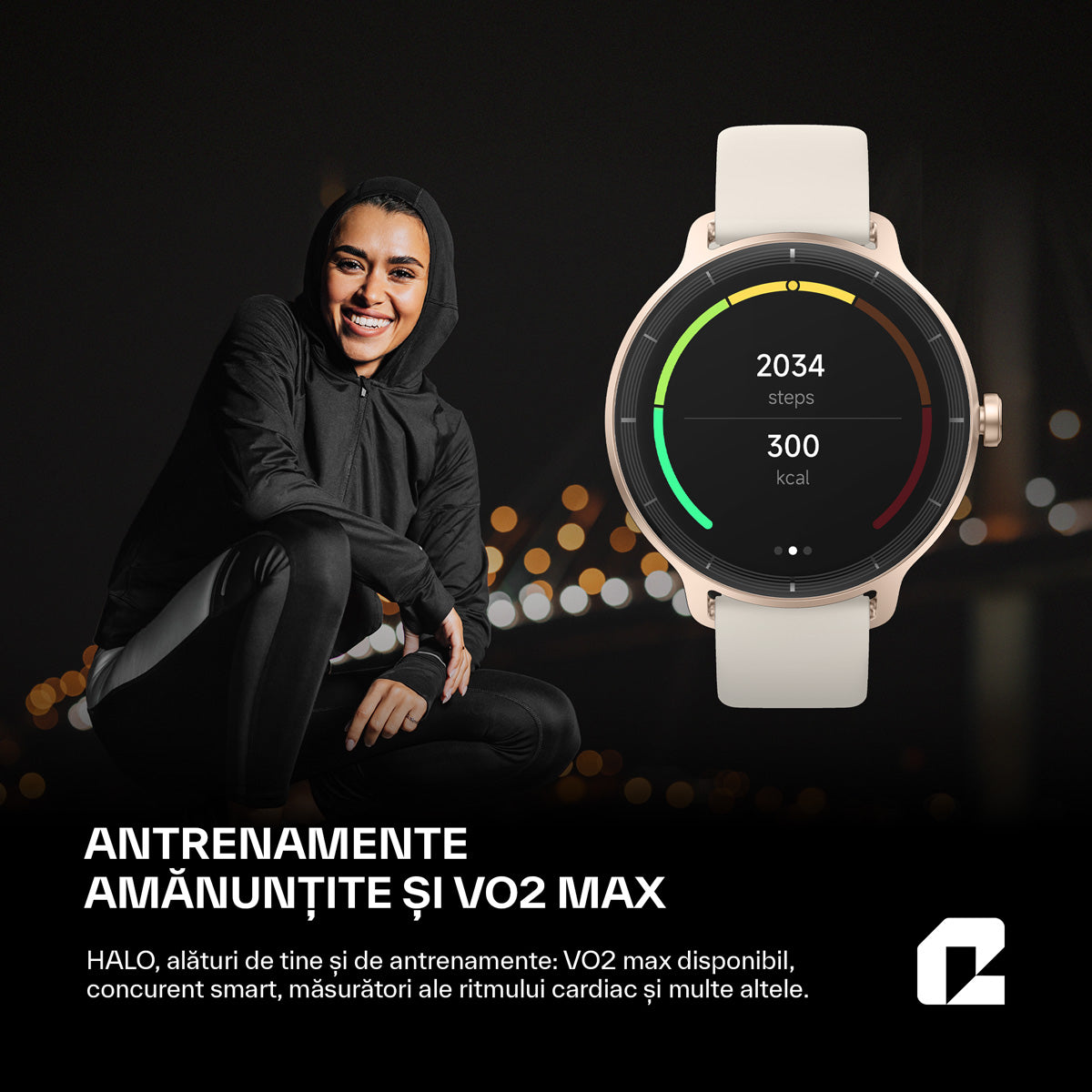 Ceas smartwatch, HALO gold Woman Series, gold