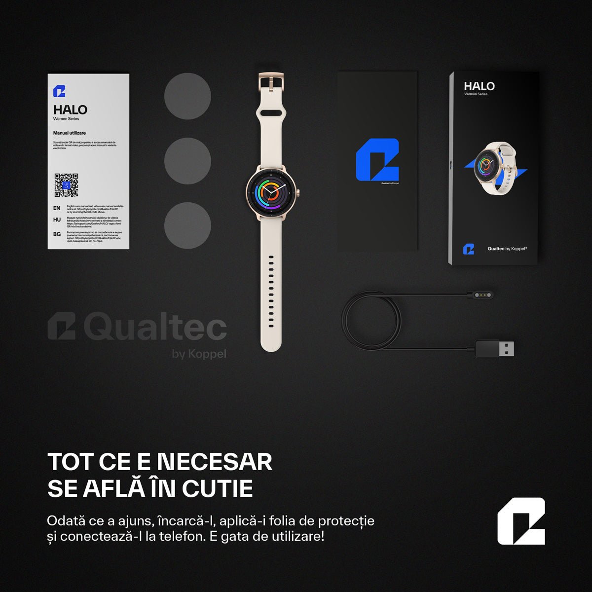 Ceas smartwatch, HALO gold Woman Series, gold