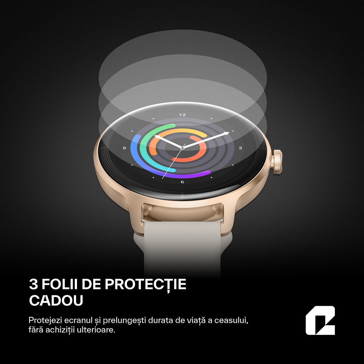 Ceas smartwatch, HALO gold Woman Series, gold