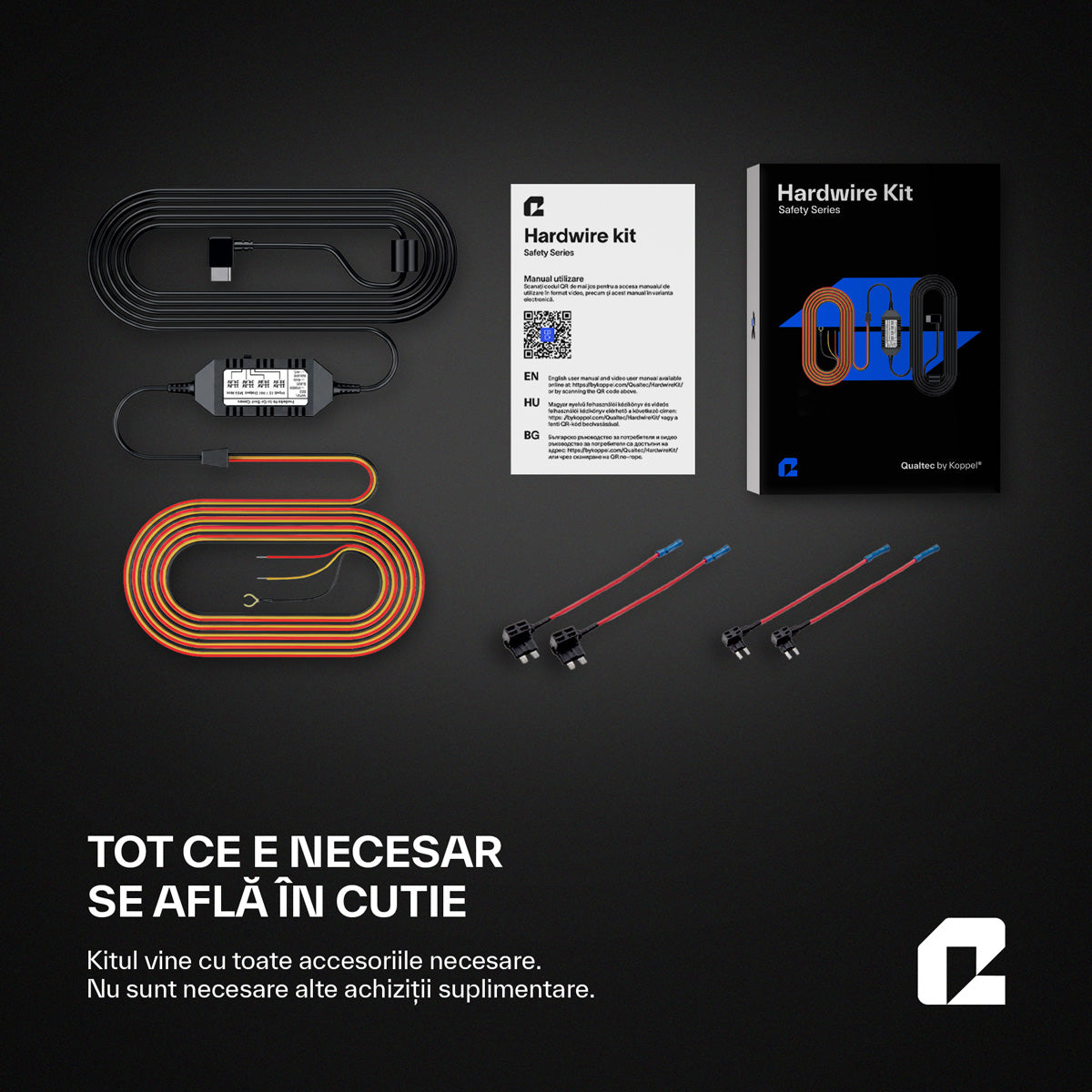 Kit alimentare camera de bord, Qualtec by Koppel®, Negru