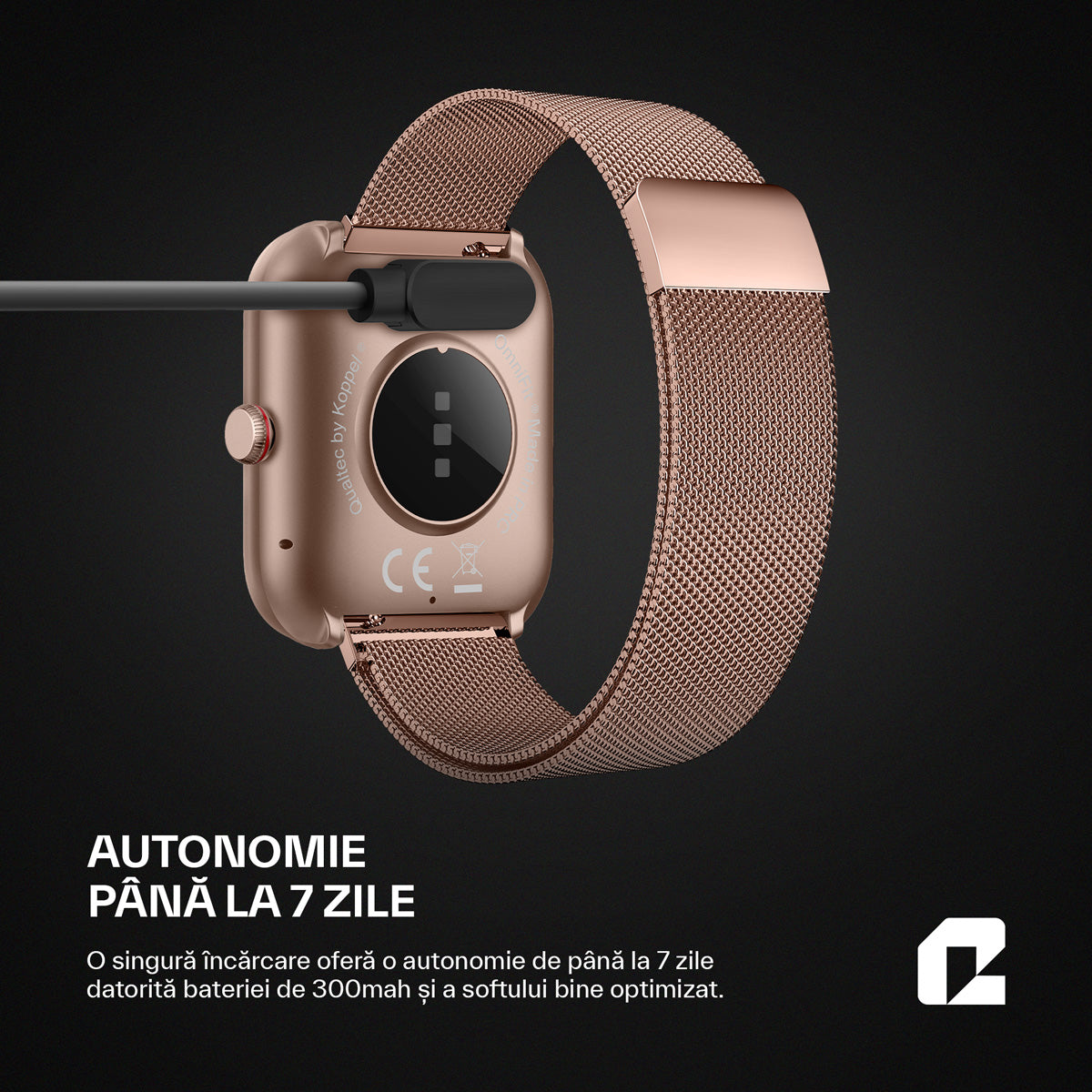 Ceas smartwatch, OmniFit Fitness Series, rose gold