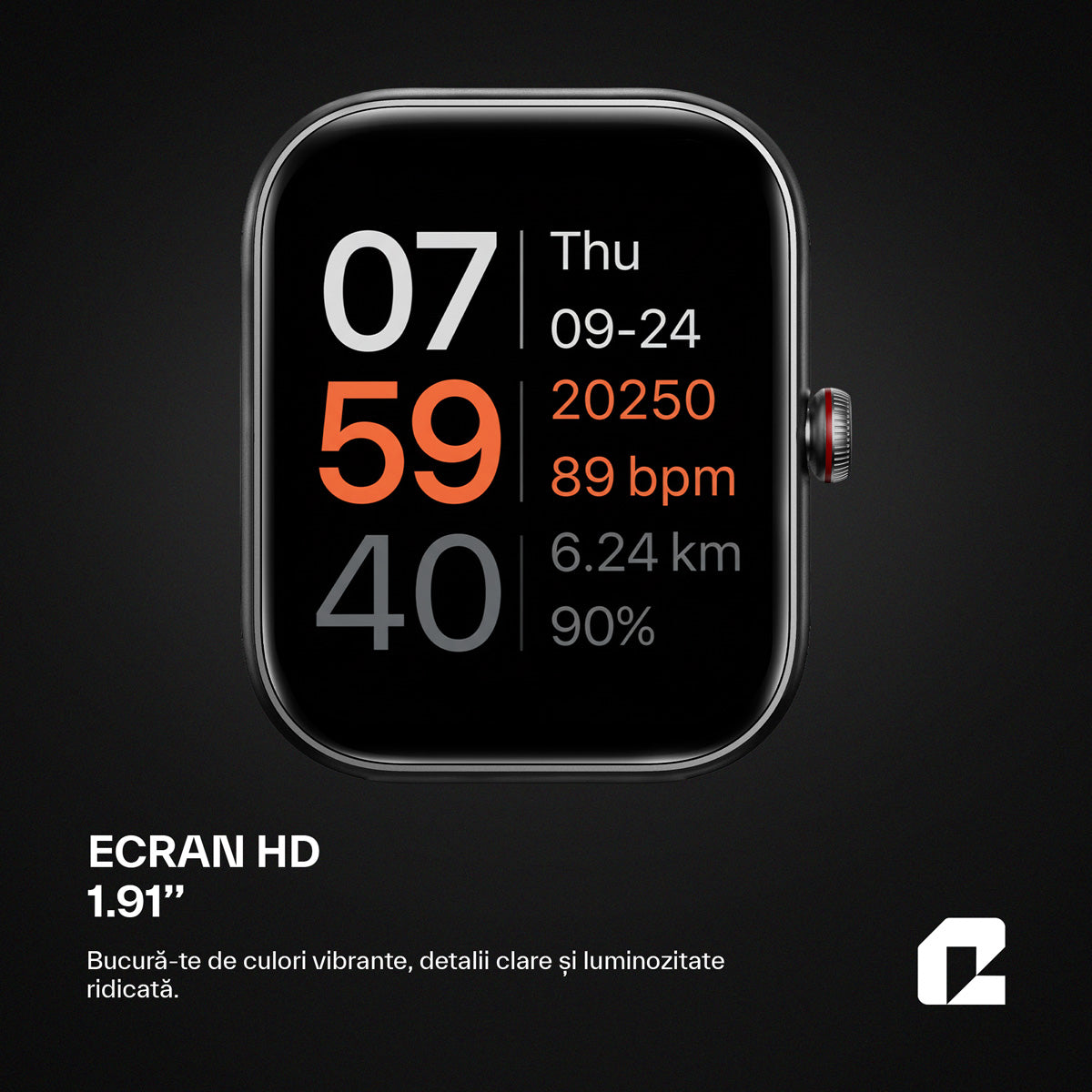 Ceas smartwatch, OmniFit Fitness Series, negru