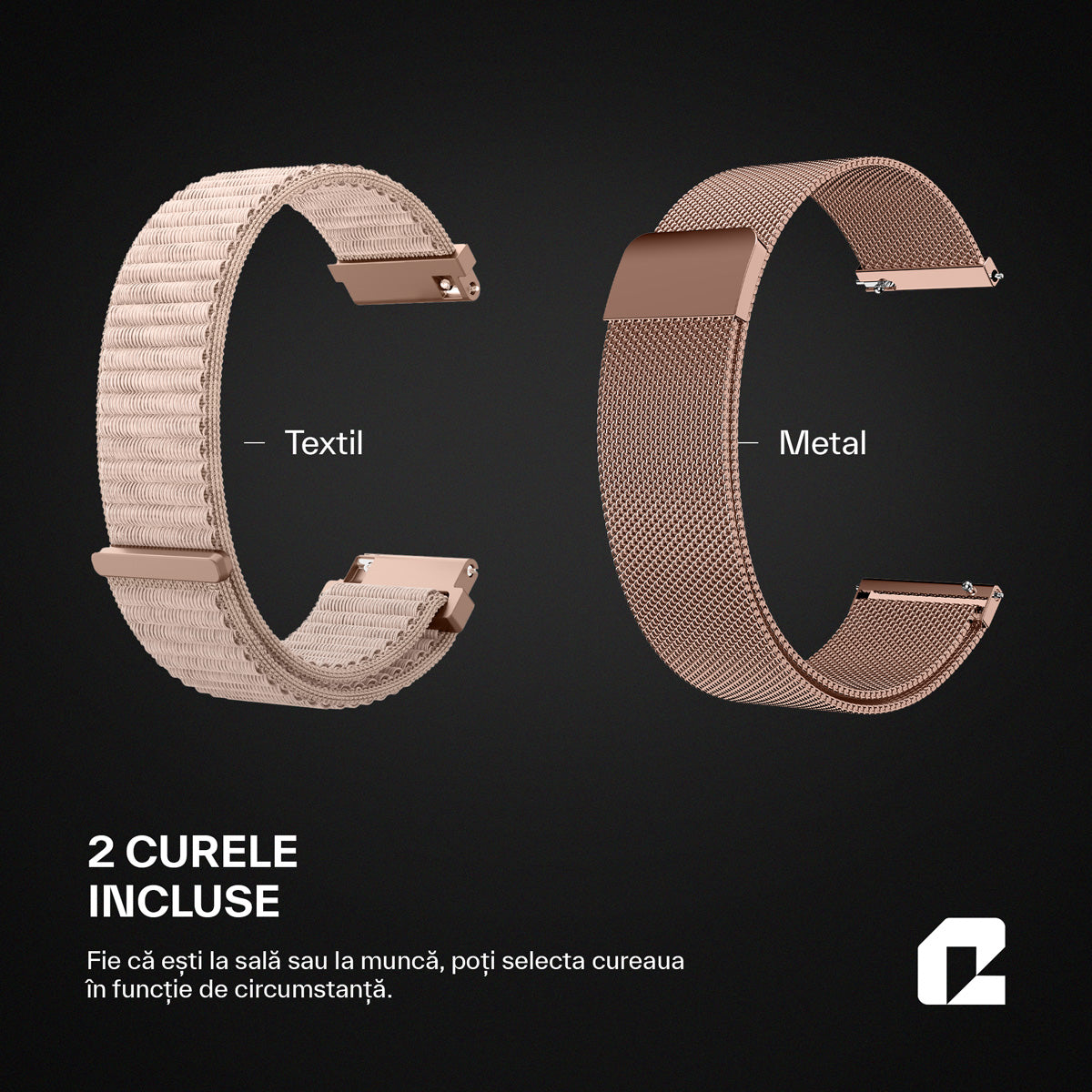 Ceas smartwatch, OmniFit Fitness Series, rose gold