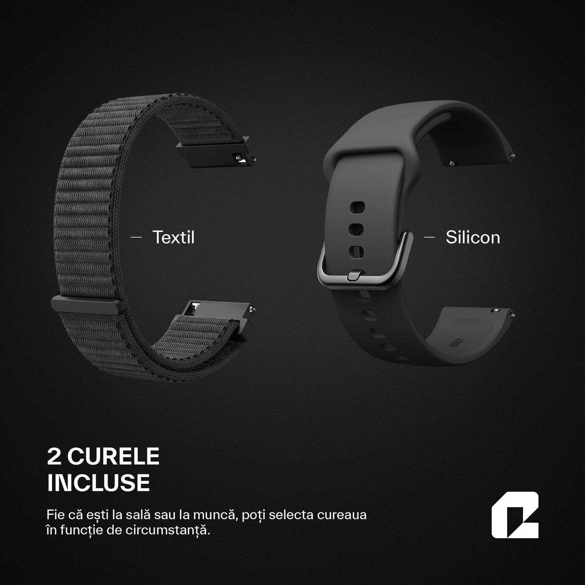 Ceas smartwatch, OmniFit Fitness Series, negru