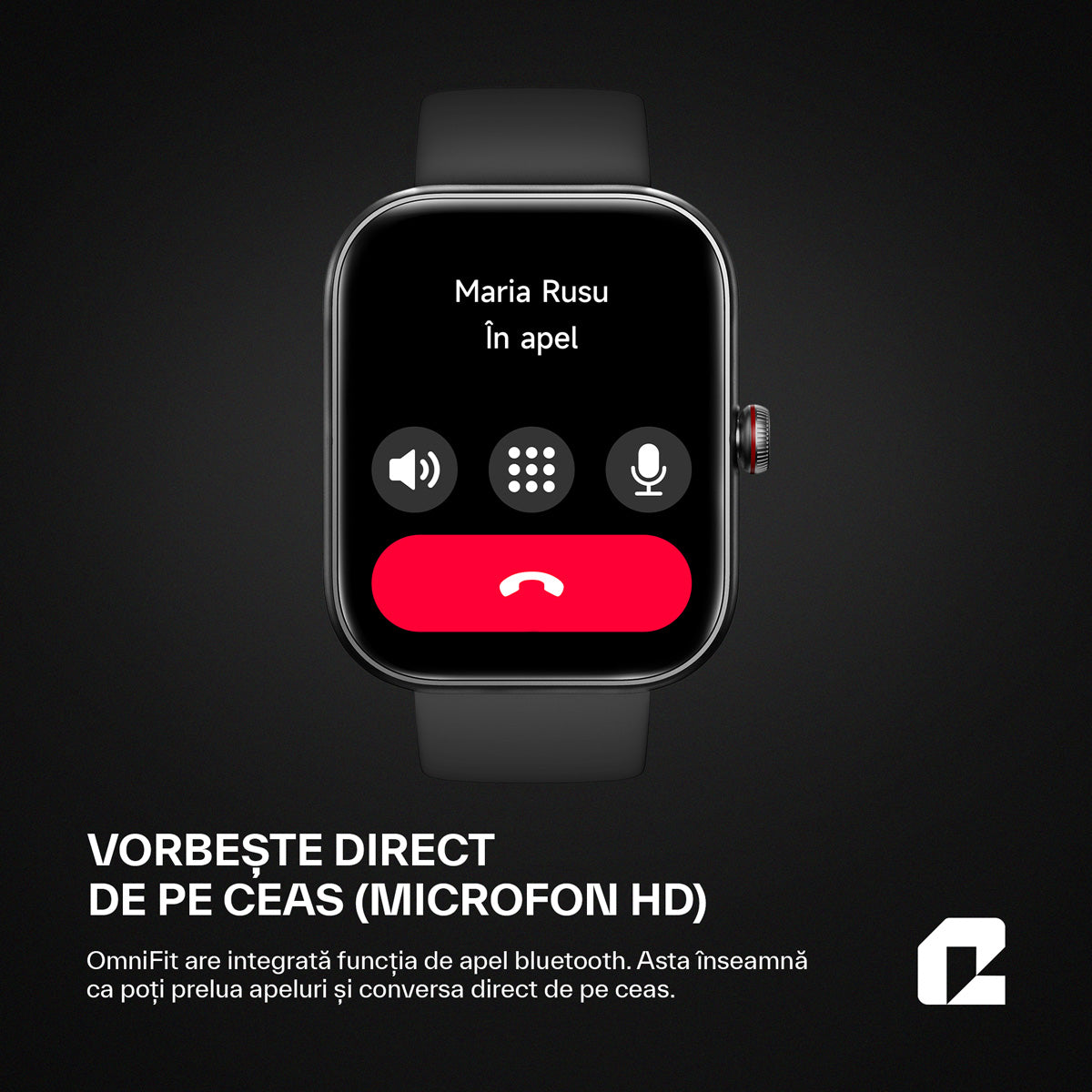 Ceas smartwatch, OmniFit Fitness Series, negru