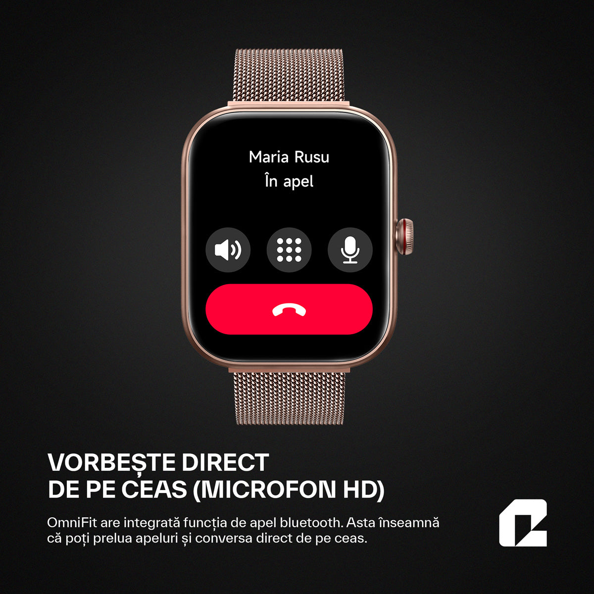 Ceas smartwatch, OmniFit Fitness Series, rose gold