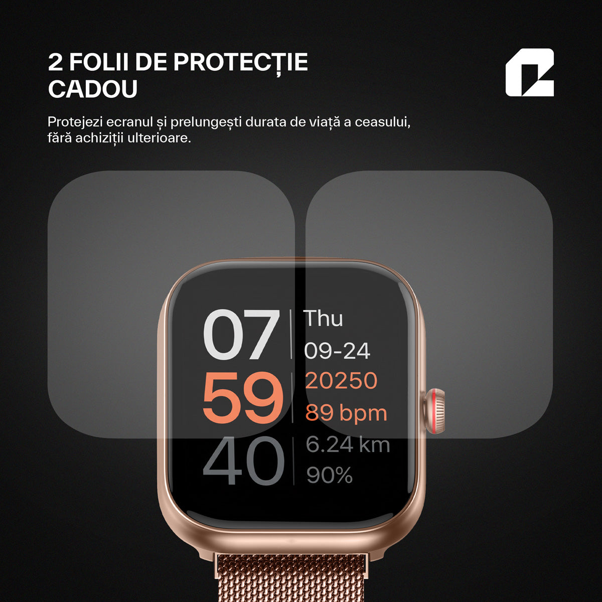 Ceas smartwatch, OmniFit Fitness Series, rose gold