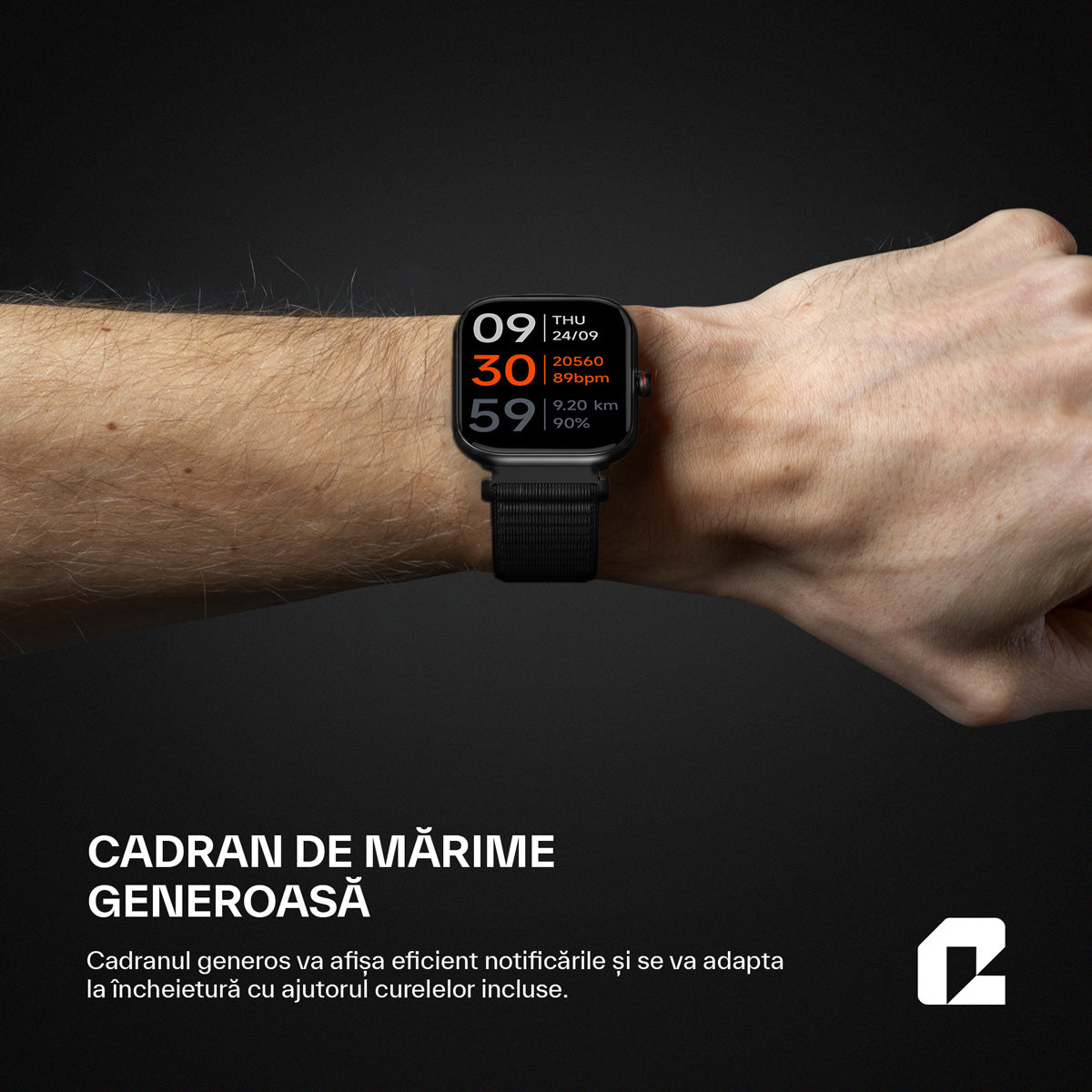 Ceas smartwatch, OmniFit Fitness Series, negru