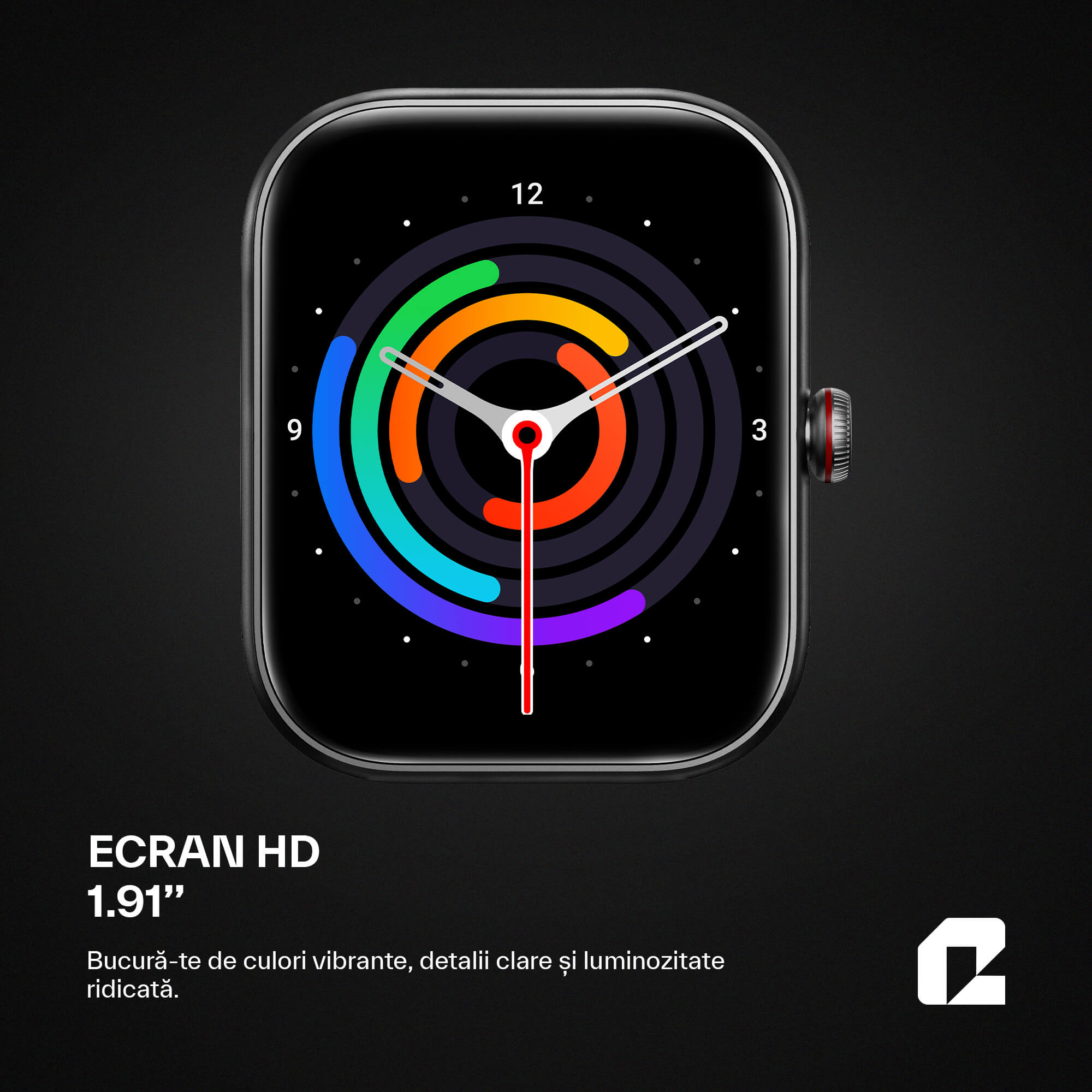 ceas smartwatch ecran HD qualtec koppel