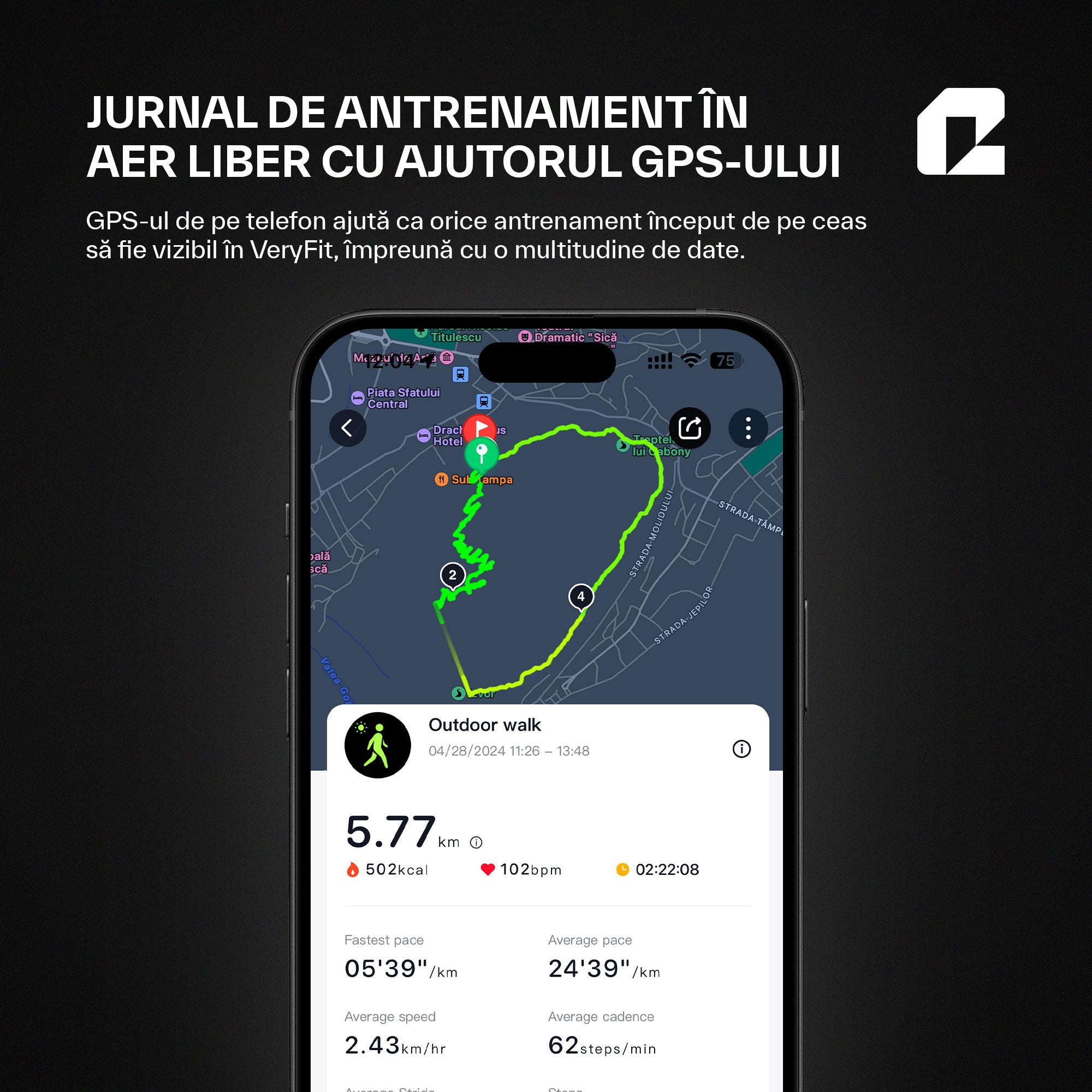 Ceas smartwatch, OmniFit Fitness Series, negru