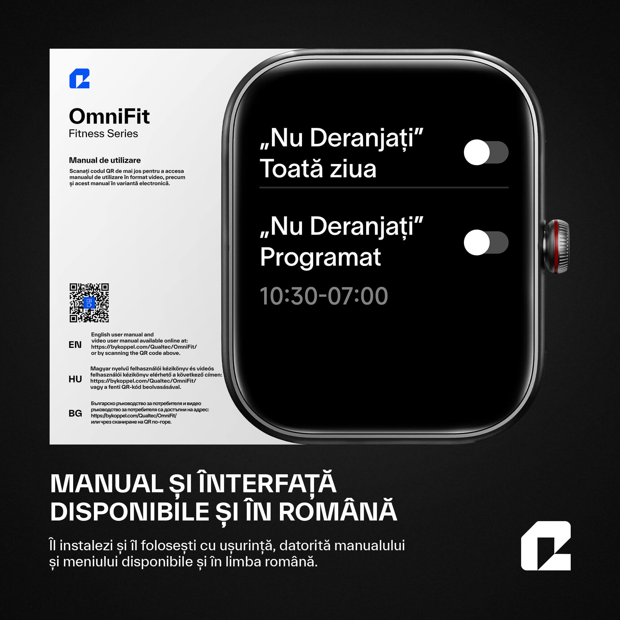 manual si interfata ceas inteligent in romana