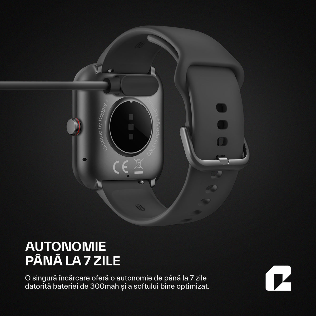 Ceas smartwatch, OmniFit Fitness Series, negru