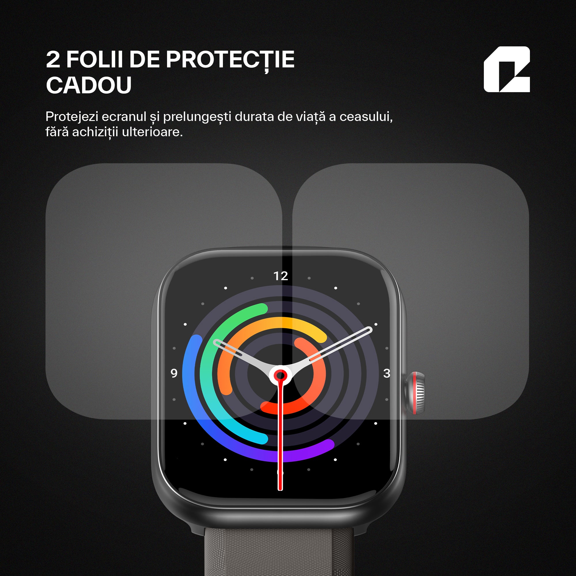 Ceas smartwatch, OmniFit Fitness Series, negru