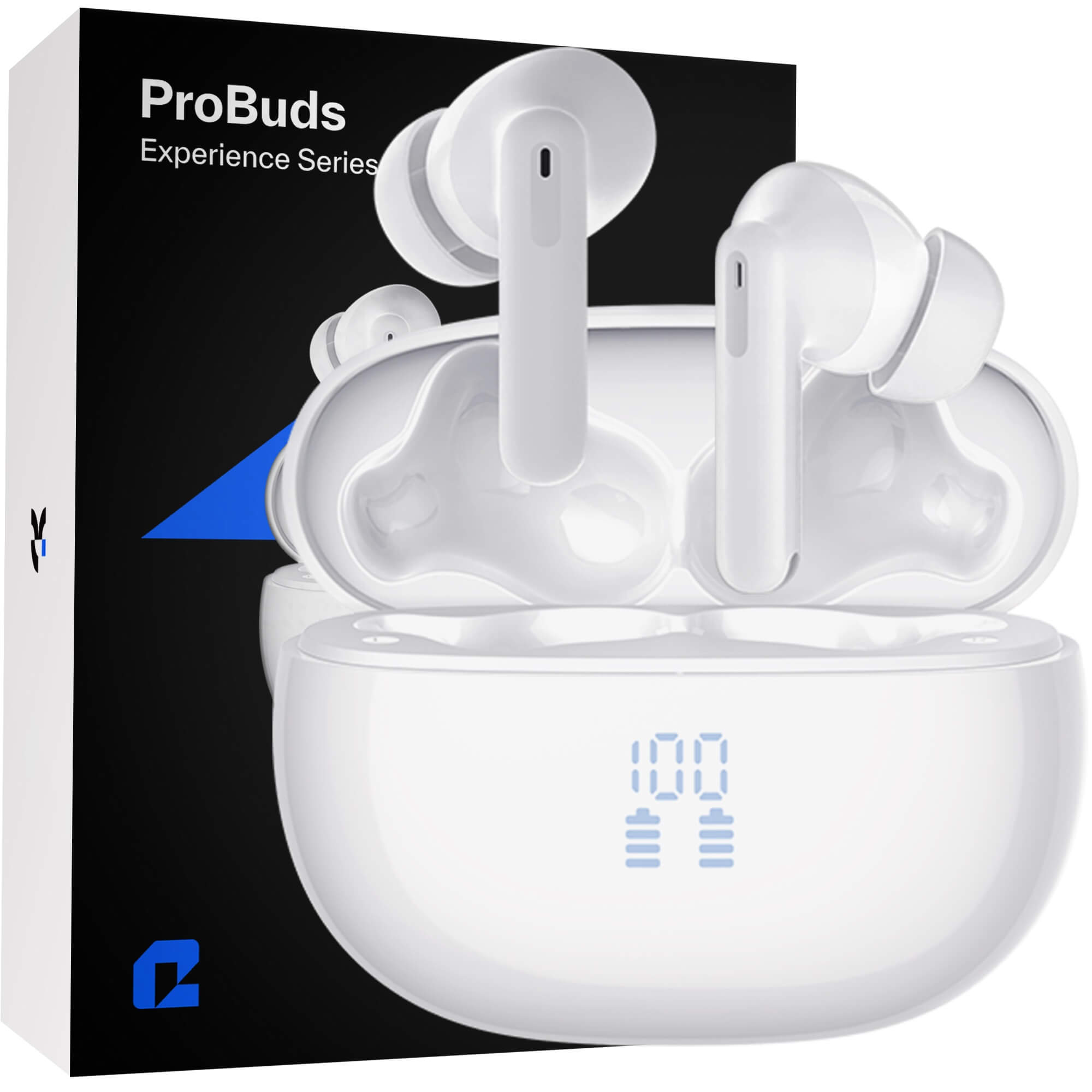 Căsti wireless Bluetooth cu noise cancelling, ProBuds, alb