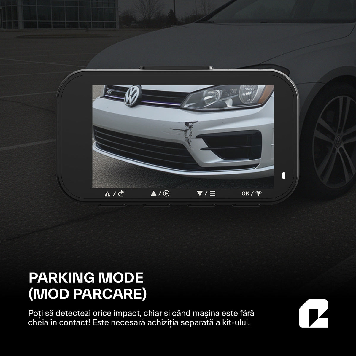 Camera de bord auto, RoadOwl Qualtec by Koppel®, rezolutie reala 2K, negru