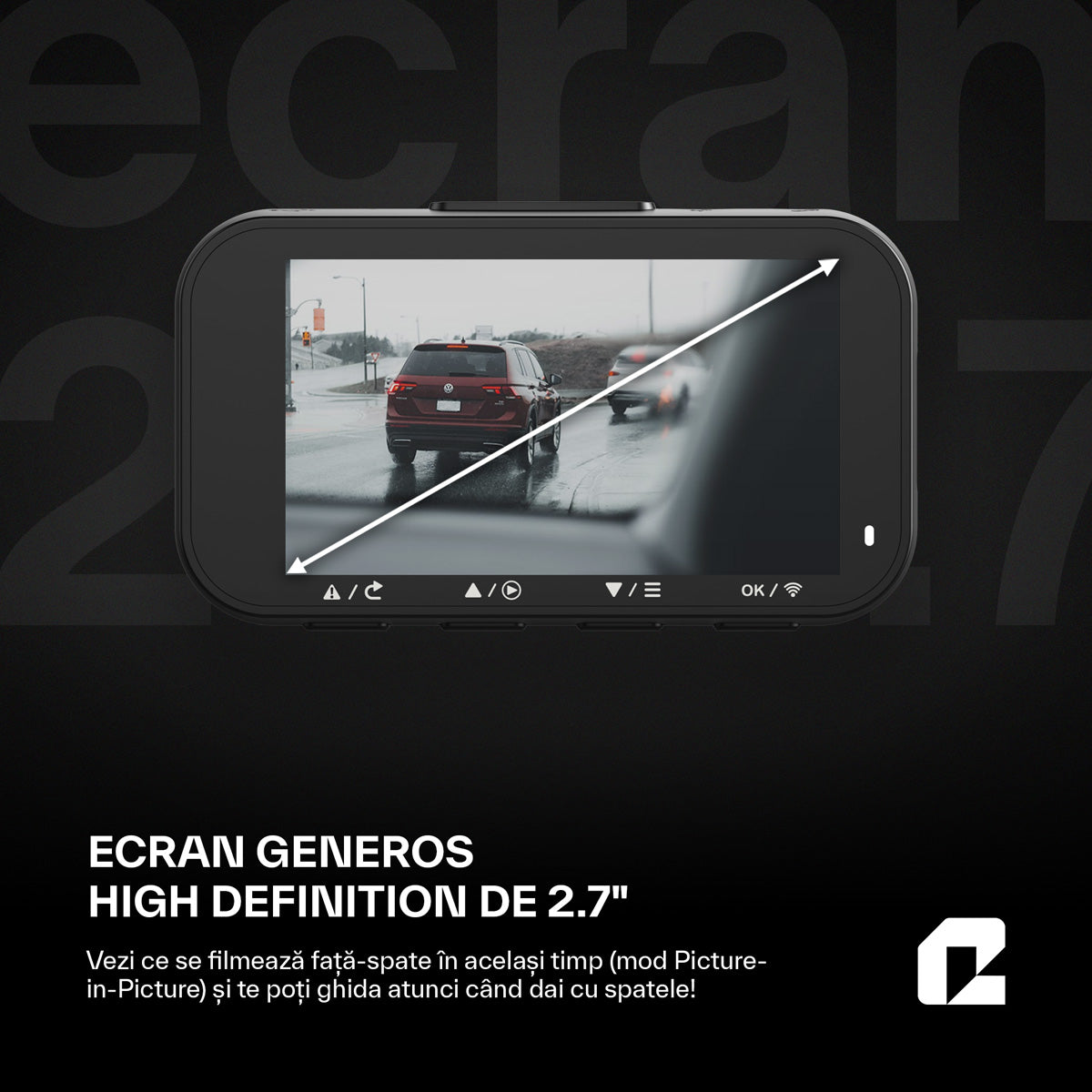 Camera de bord auto, RoadOwl Qualtec by Koppel®, rezolutie reala 2K, negru