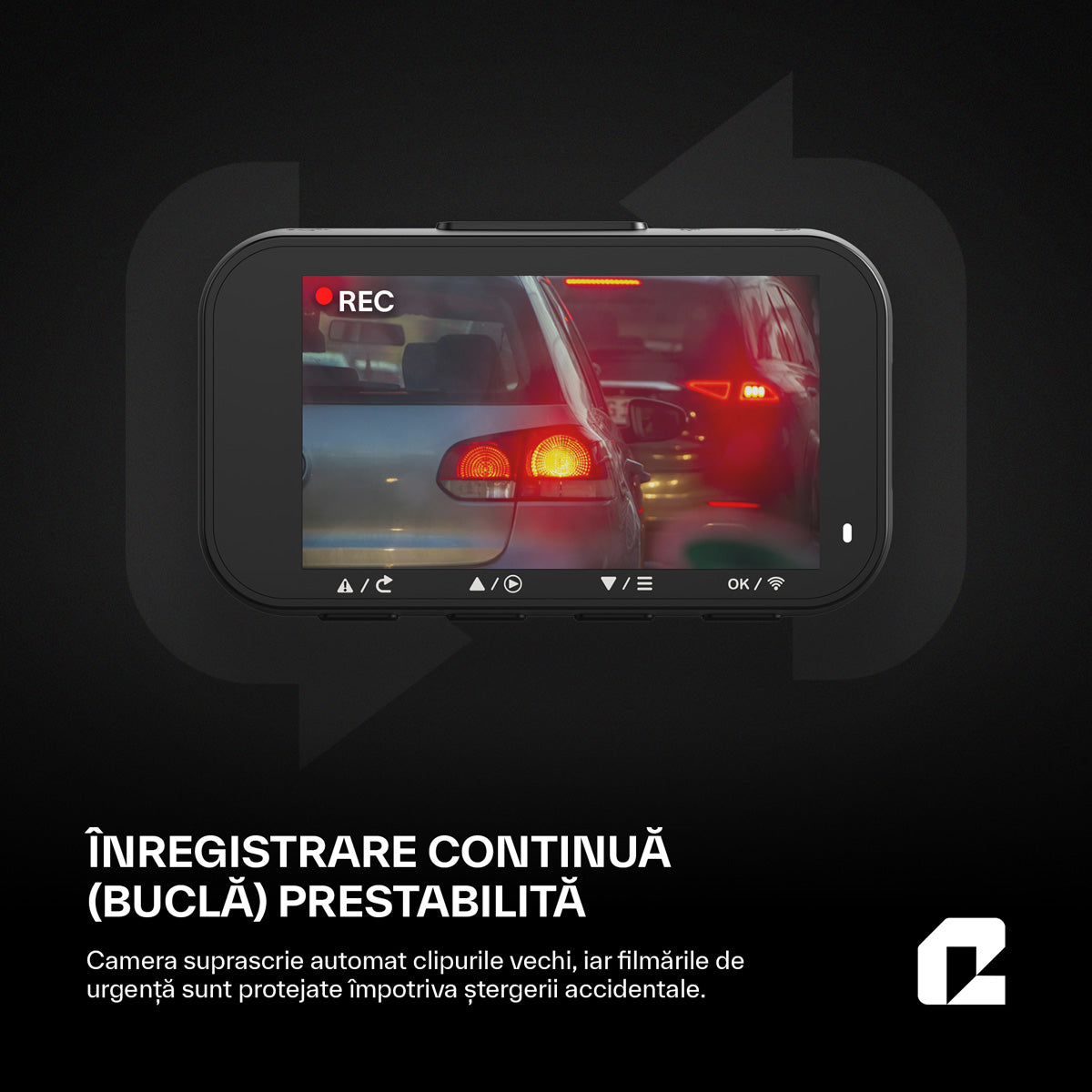 Camera de bord auto, RoadOwl Qualtec by Koppel®, rezolutie reala 2K, negru